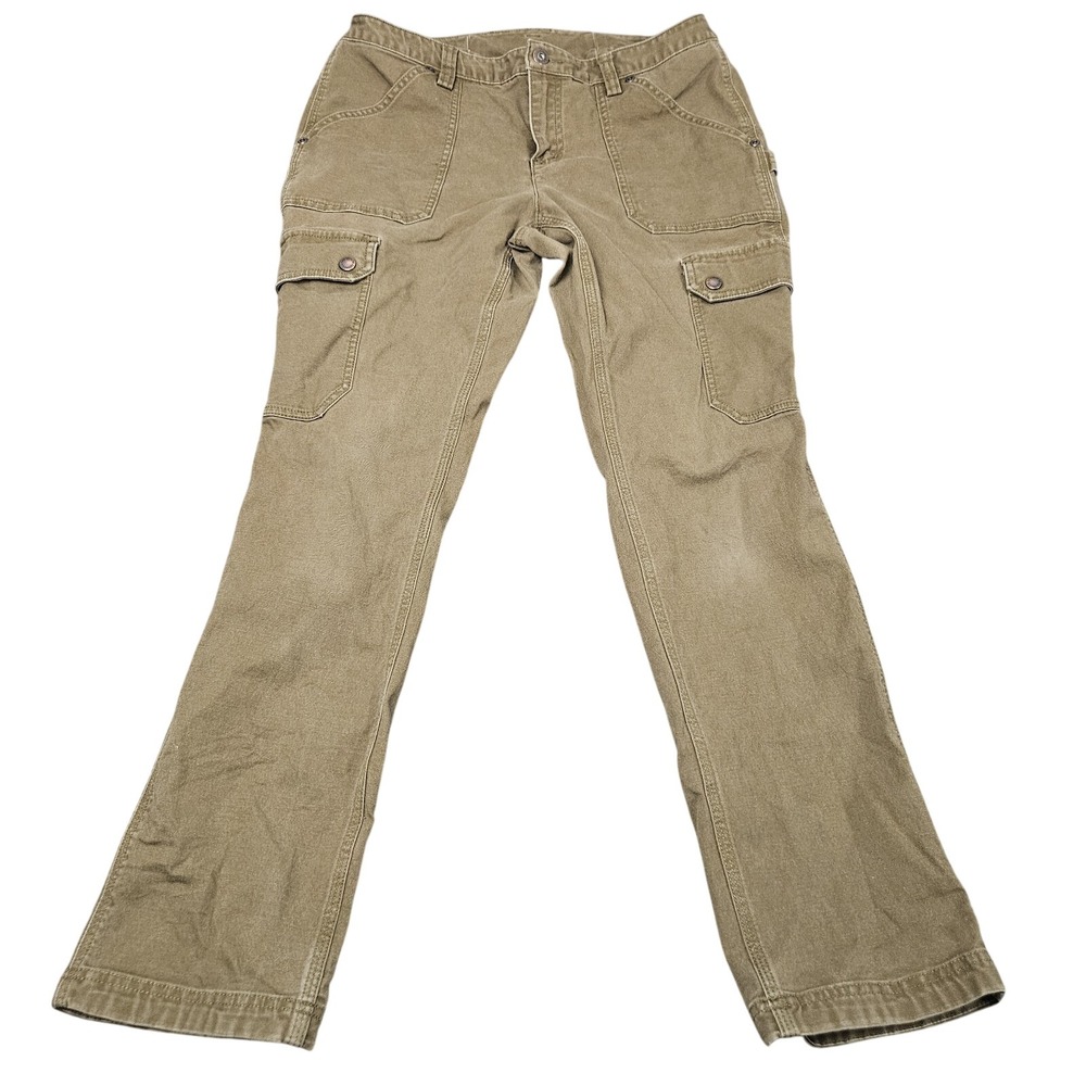 Duluth Trading Co Cargo Pants Womens 10 Brown Cotton Blend Stretch Workwear